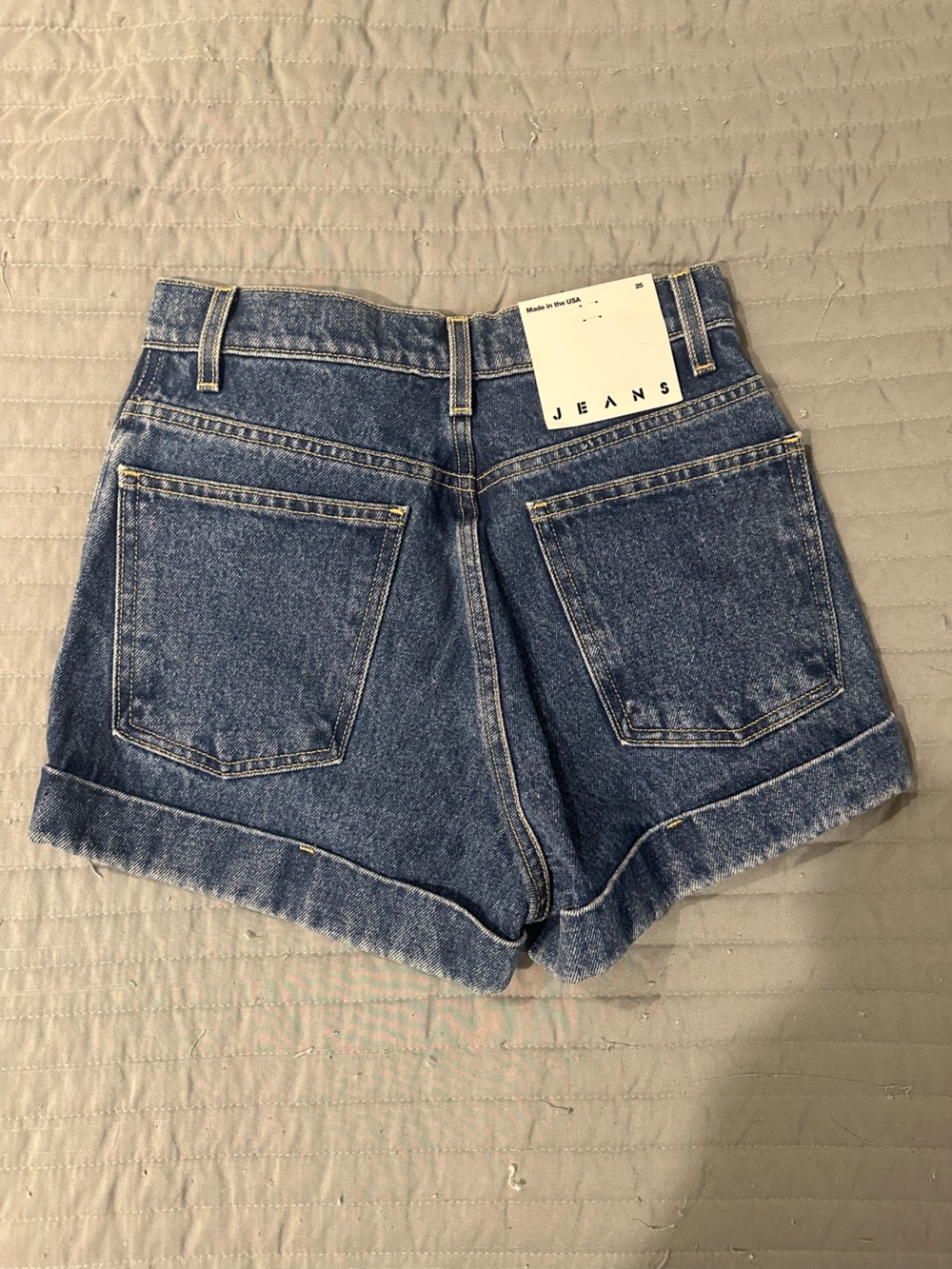 American Apparel Blue High-Rise Denim Jean Shorts